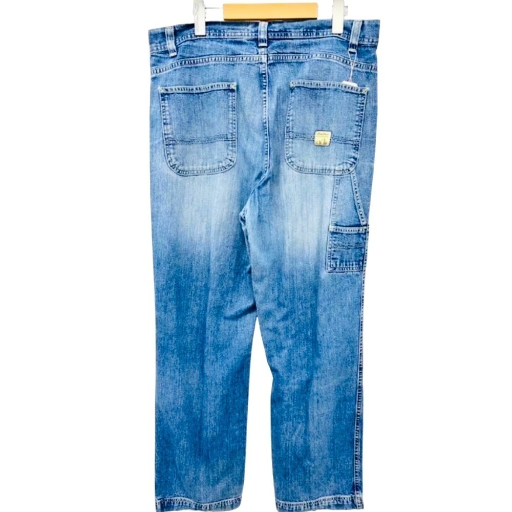 Eddie Bauer Vintage Baggy Distressed Carpenter Jeans Workwear Utility Faded